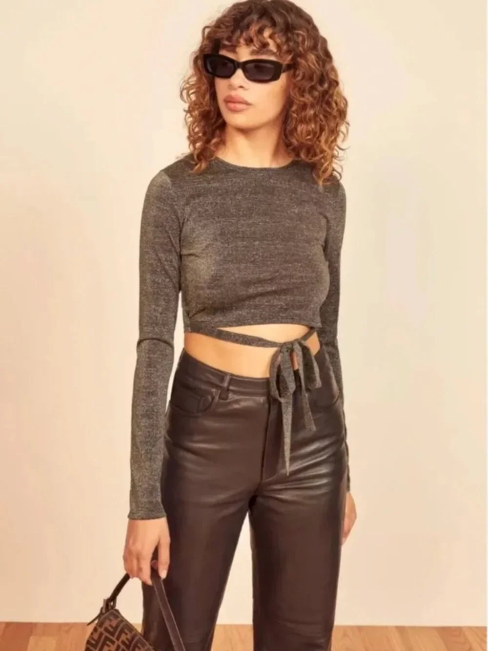 Reformation Jupiter Metallic Crop Top